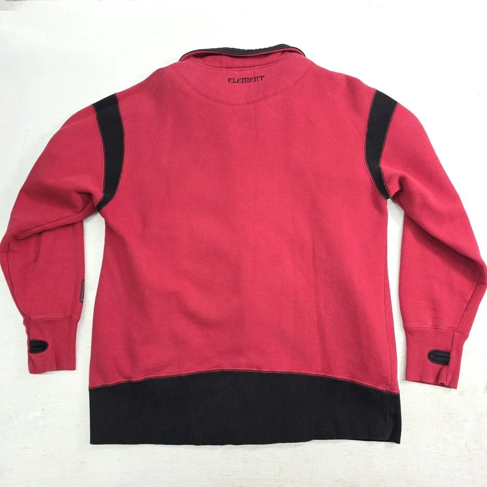Vintage Element Jacket Red Embroidered‎ Spellout Skater Thumb Holes Men's XL VG